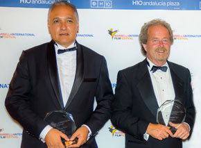 Mark Chavez Winning Best Animation Award at the 2012 Marbella Film Festival in Spain